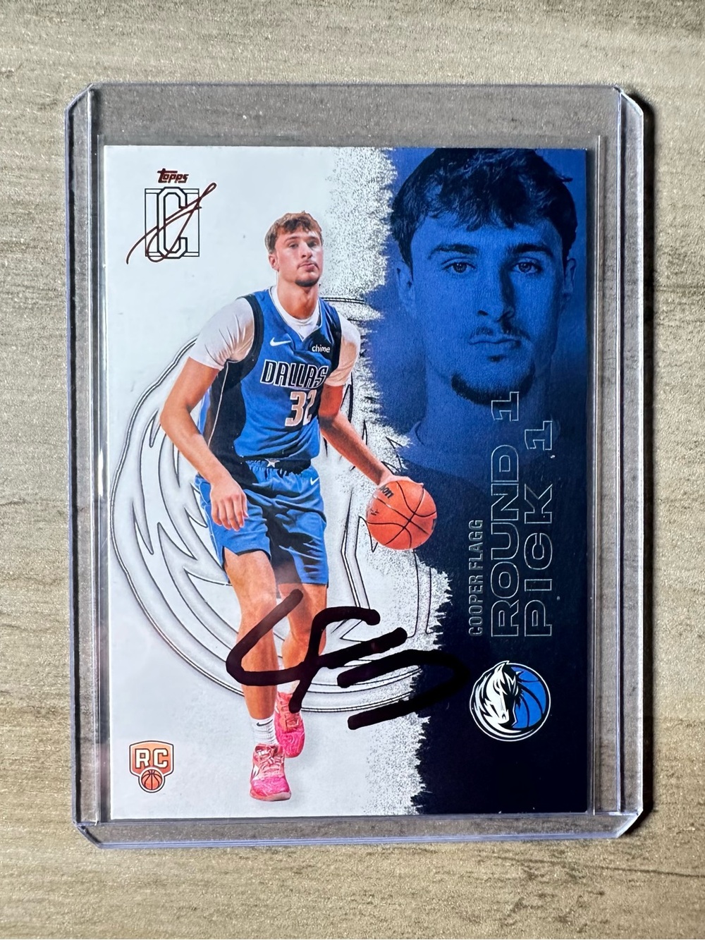 Cooper Flagg Signed 2026 Topps Round 1 Pick 1 #1 Card. Autograph. Mavericks.